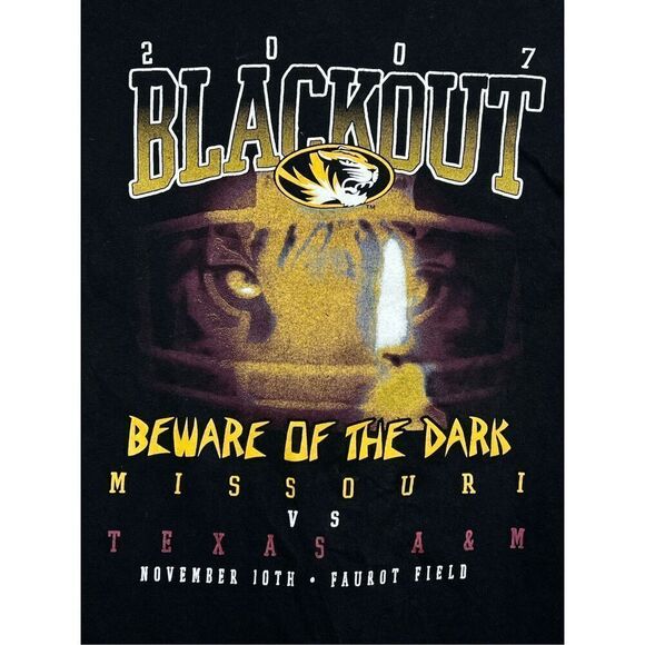 Y2K Missouri Tigers Vs Texas A&M Blackout L/S Tee - Picture 2 of 5
